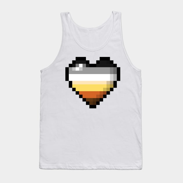 Large Pixel Heart Design in Gay Bear Pride Flag Colors Tank Top by LiveLoudGraphics